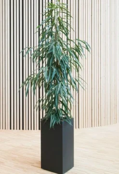 Høj krukke i glasfiber - 60cm eller 80cm - sort eller grå - VANDTÆTTE