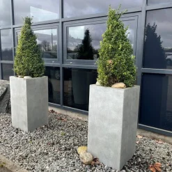 Høj krukke i glasfiber - 60cm eller 80cm - sort eller grå - VANDTÆTTE