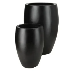 Høj rund udendørs frostsikker krukke i let Terrazzo look - SÆT - 5 års garanti