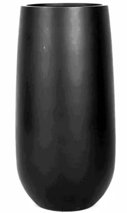 Høj sort krukke i glasfiber - 70cm + 100cm