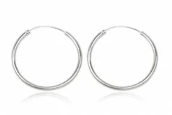 Hoop creoler øreringe i sølv - 8 størrelser