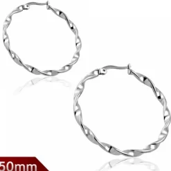 Hoop twist ståløreringe - 30mm+50mm+60mm