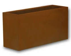 H.60xB.50cm / Aflange plantekummer i rust - Med Bund - L.90+120+150+200+300cm