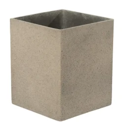 H.19x15x15cm Plantepotter I Sandtruktur - Sort + Grå + Sand