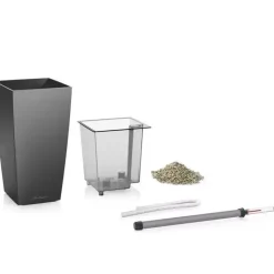 Indendørs Lechuza Plantepotte med indsats og selvvanding - Hvid + Antrazit