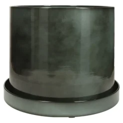 Indendørs upcycled plantekrukker i metal med underskål - 3 farver