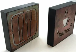 Kaffe skilt / Kniv og gaffel skilt med LED / Coffee