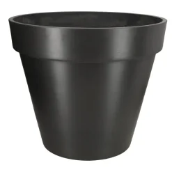 Kæmpe krukker i genbrugs plastmateriale med hjul - sort / grå - Ø.80 + Ø.100