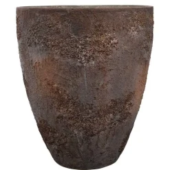 Konisk stor Letvægtskrukke med lava mønster - Sandgrå + Brun - 3 størrelser