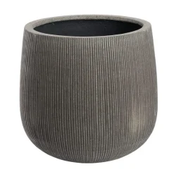 Krukke i Fiberstone med lodrette riller - 2 str - hvid antik eller Grå