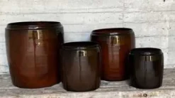 Krukker / Potter i recycled metal - 3 farver - 4 størrelser