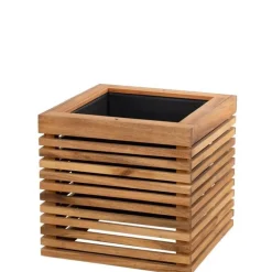 Kubiske indendørs krukker i akacietræ med indsats