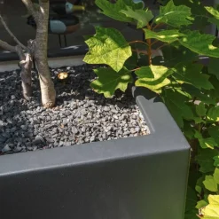 Kubiske krukker i glasfiber / polyester med hjul - 50x50 + 60x60 + 70x70 - 3str