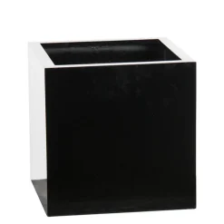 Kubiske krukker i højglans med hjul / sort+hvid - Ø.40+50+60+85cm