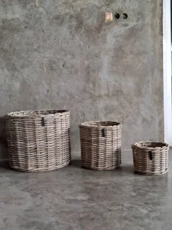 Kubu rattankrukker med inderpose - sæt 4stk