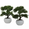 Kunstige Bonsai træer i keramik potte - kasse med 4stk
