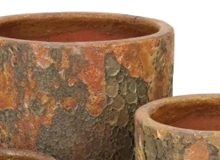 Lava look krukker i keramik / Rust eller Jade - SÆT