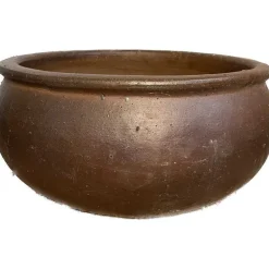 Lave runde krukker i black clay ironstone keramik - Ø.32 + Ø.56 + Ø.70 - SÆT