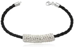 Læderarmbånd med krystal rør