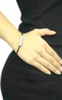 Læderarmbånd med krystal rør