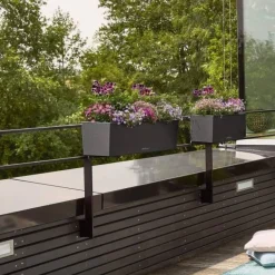 Lechuza blomsterkasse / altankasse Stone / selvvanding - 4 farver