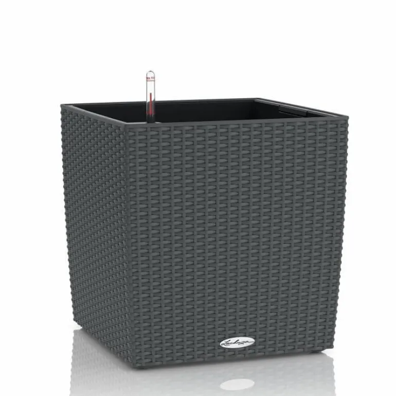 Lechuza Cube Cottage / Polyrattan - grafit-antrazit-sand-lysegrå - 40x40cm+50x50cm