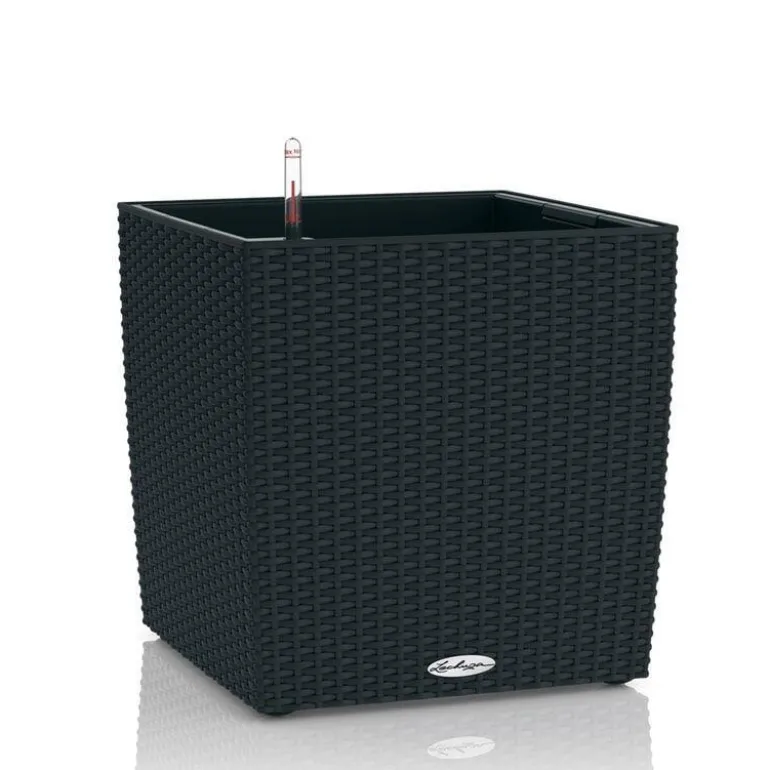 Lechuza Cube Cottage / Polyrattan - grafit-antrazit-sand-lysegrå - 40x40cm+50x50cm