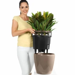 Lechuza plantepotter med indsats og selvvanding - Ø.28cm eller Ø.35cm - 6 farver