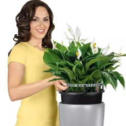 Lechuza Rondo premium med selvvanding - sort mat + hvid mat + grå mat - H.56 + H.75