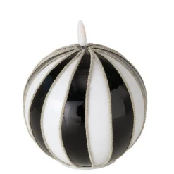 LED rund kugle lysestage i glas med timer