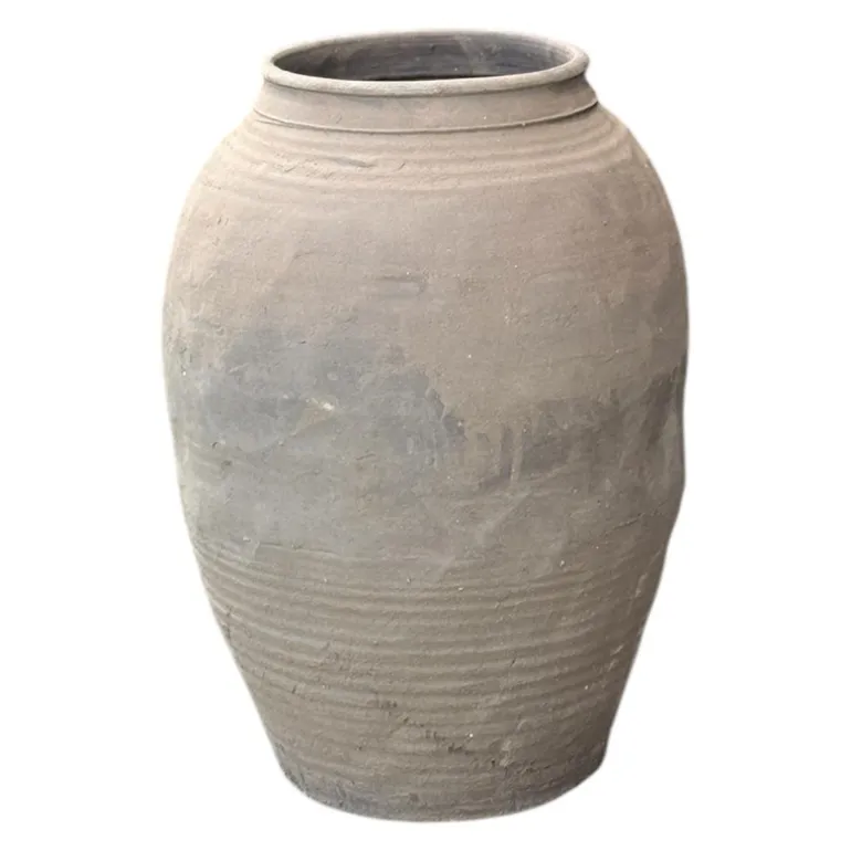 Liao He Vintage Pot - Gråtonet krukke