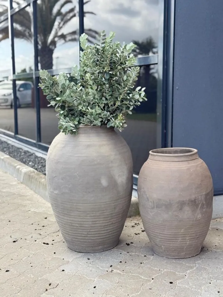 Liao He Vintage Pot - Gråtonet krukke