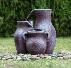 Lille krukke fontæne med lys