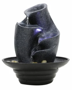 Lille vandspil i Terrazzo look med LED lys