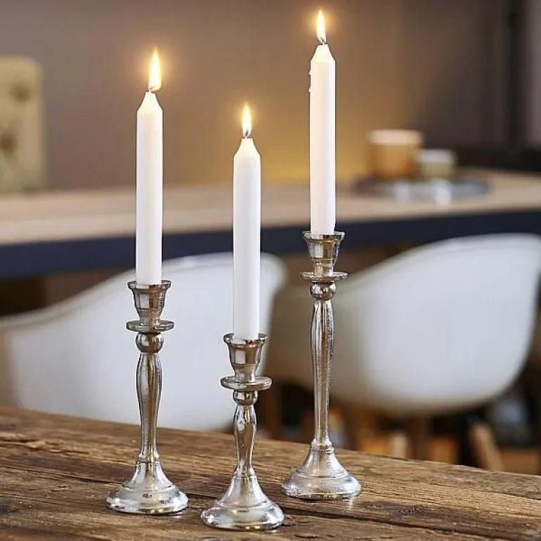 Lysestager i aluminium - sæt med 3 stk