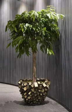 Mattone Pot med antik gold cubes - Ø.75cm