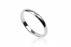 3mm rounded sølvfingerring M/K