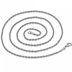 2,5mm snoet rope stålhalskæde - 60cm