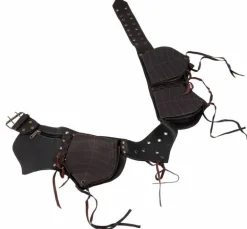 Multi bæltetaske / læderbælte med lommer i okselæder