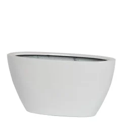 Oval krukke - Lav plantegondol i glasfiber 60cm - sort eller hvid