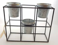 Pottestativ med 3 zink potter