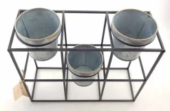 Pottestativ med 3 zink potter