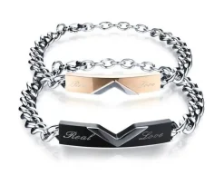 Real Love - Stålarmbånd til par / kærester