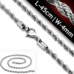 Rope Stålhalskæder 4mm / Fra 40cm til 90cm