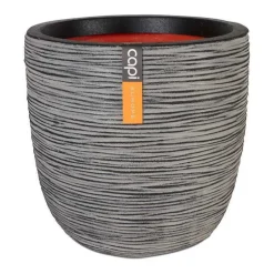 Rund Ball Rib indendørs plantekrukke - Sort + Antrazit + Grå + Taupe