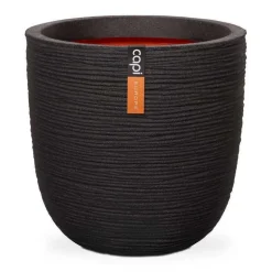Rund Ball Rib indendørs plantekrukke - Sort + Antrazit + Grå + Taupe
