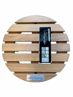 Rund eller firkantet hjulplade med hjul / Eukalyptus Coaster til Krukker