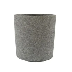 Rund krukke i grå sandsten look - 27x27 / 37x37cm - 5 års garanti