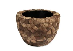 Rund krukke med coconut skaller - Ø.55cm