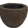 Rund krukke med ægte træbark - Ø.55cm